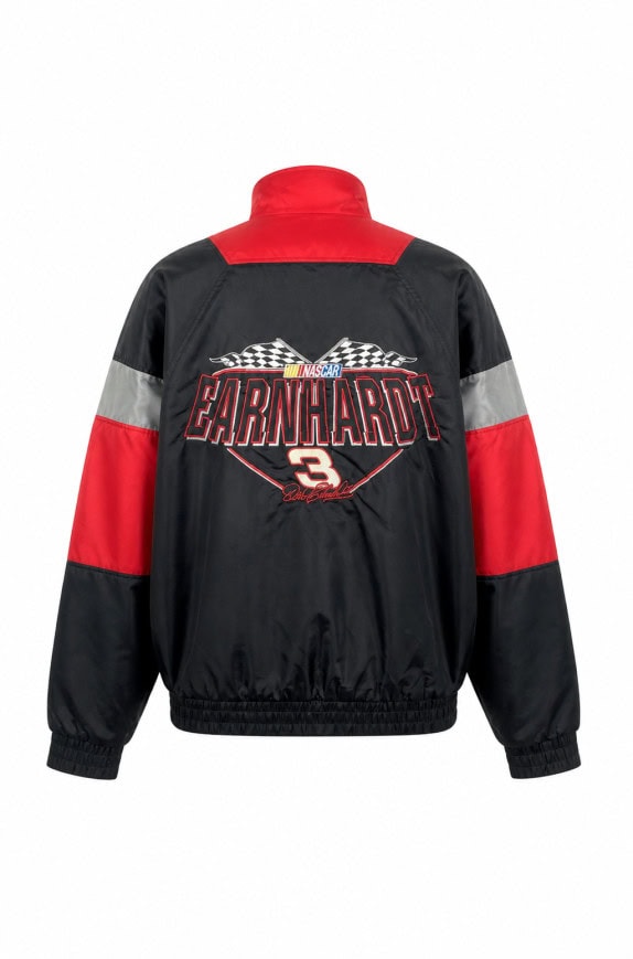 NO FEAR RACING JACKET RETRO ΜΑΥΡΟ ΚΟΚΚΙΝΟ ΑΝΤΡΙΚΟ PRE OWNED