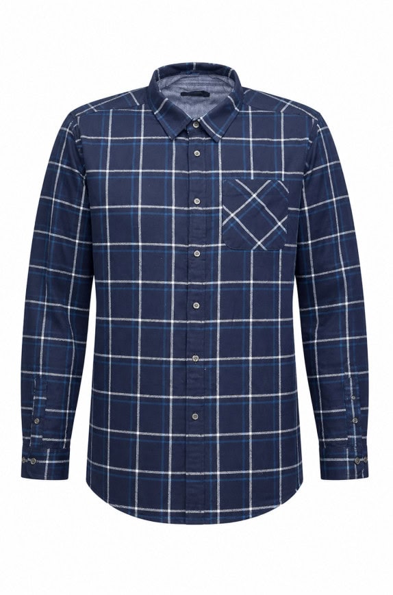NODL CAMICIA A QUADRI CLASSIC BLU UOMO PRE OWNED L