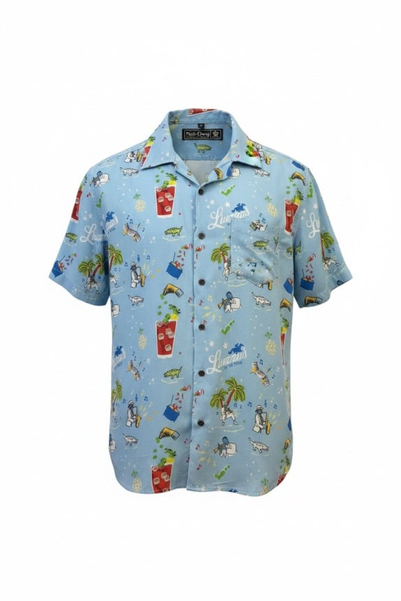 NOLA DAWG ΠΟΥΚΑΜΙΣΟ HAWAIIAN PRINT ΜΠΛΕ ΑΝΔΡΙΚΟ PRE OWNED M