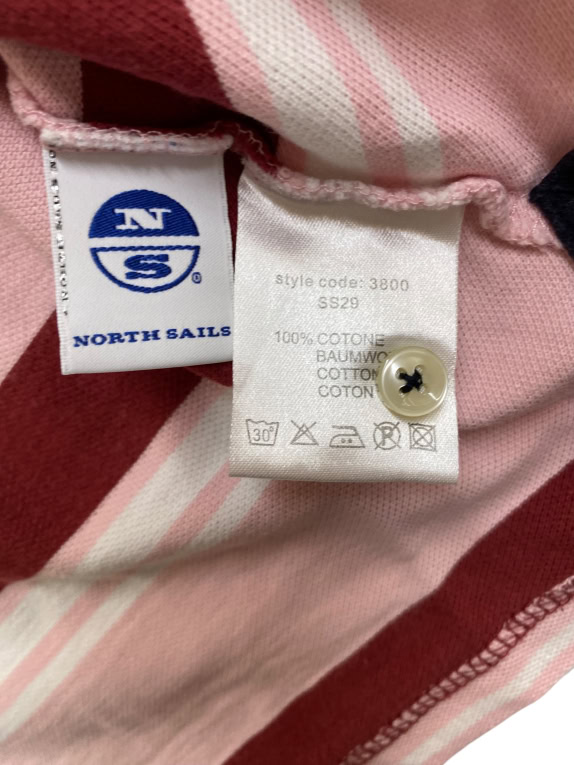 NORTH SAILS ΜΠΛΟΥΖΑ POLO ΡΙΓΕ ΡΟΖ-ΜΠΟΡΝΤΟ ΑΝΔΡΙΚΟ L