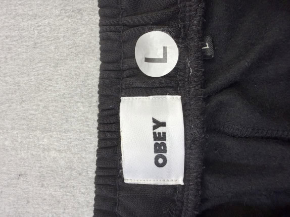 OBEY JOGGER PANTS MINIMAL BLACK MEN PRE OWNED L
