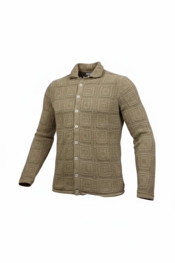 Old Navy cardigan lavorato a maglia beige con bottoni da uomo XL