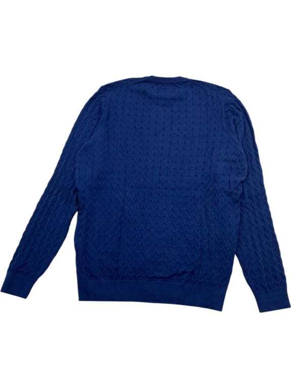 OLD NAVY Maglione lavorato a trecce con etichetta logo blu da uomo L