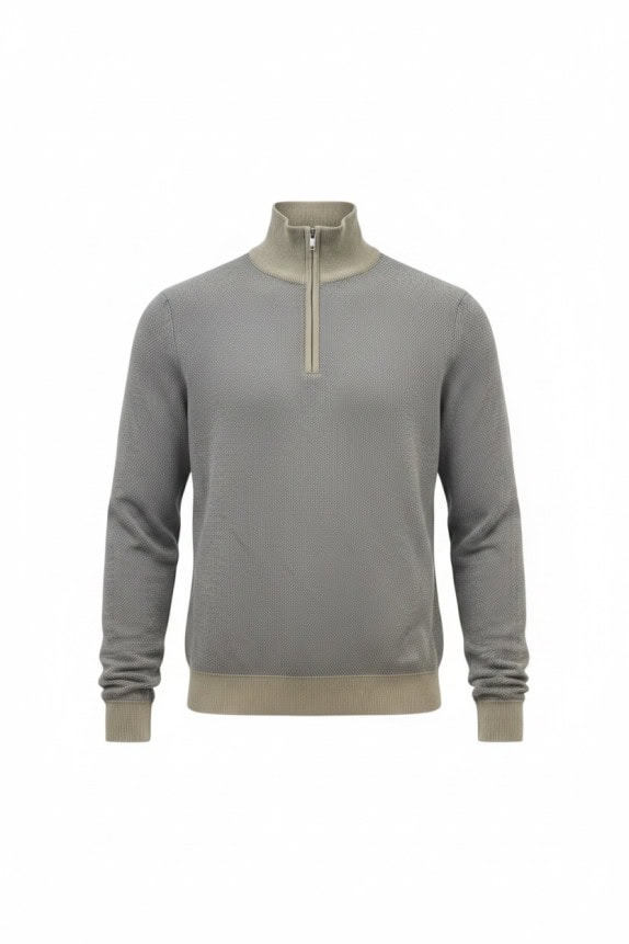 OLD NAVY HALF ZIP KNIT SWEATER MINIMAL GREY MENS PRE OWNED M
