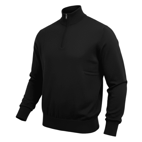 Old Navy Maglia lavorata casual con mezza zip nera da uomo XL