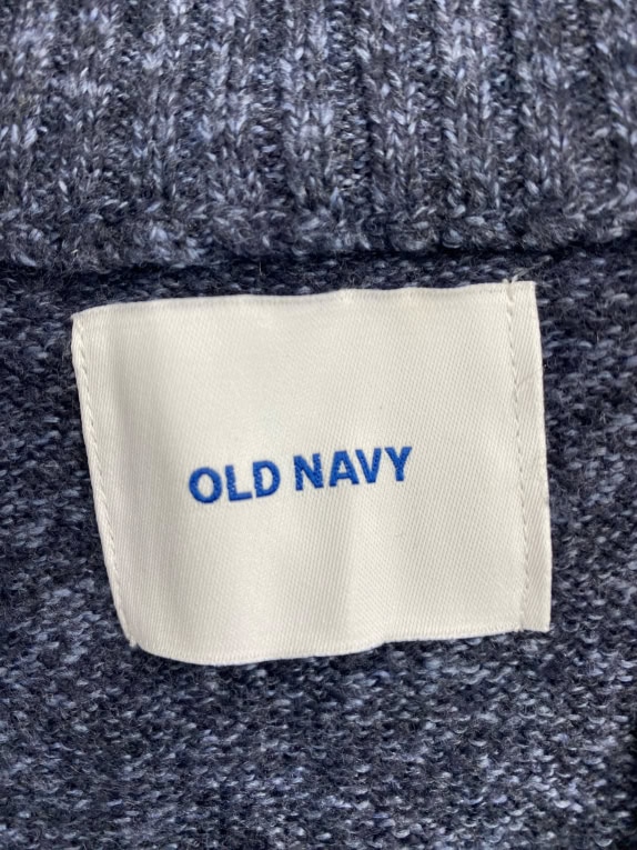 OLD NAVY Maglione lavorato a maglia casual con mezza zip tinta unita blu da uomo 3XL