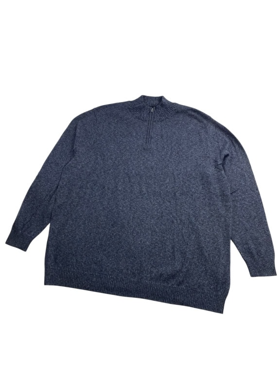 OLD NAVY Maglione lavorato a maglia casual con mezza zip tinta unita blu da uomo 3XL