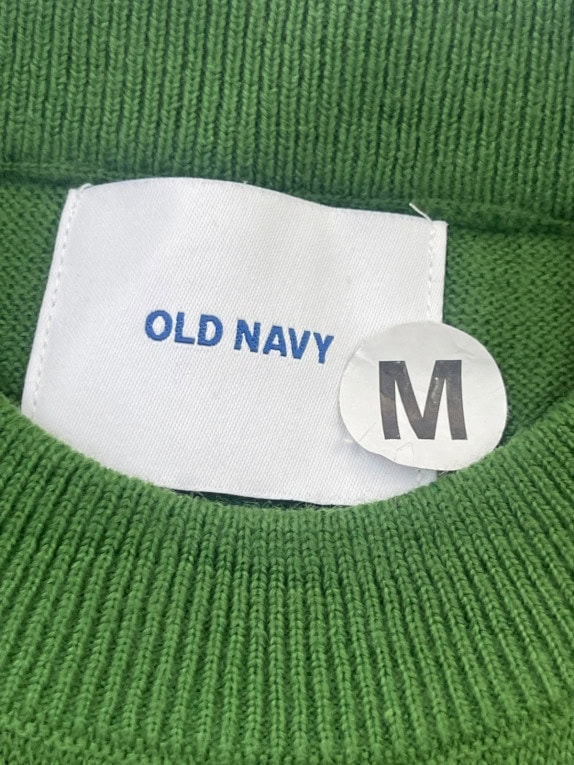 OLD NAVY MAGLIONE GIROCOLLO MINIMAL VERDE UOMO PRE OWNED M