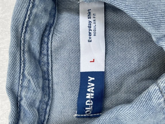 OLD NAVY ΠΟΥΚΑΜΙΣΟ DENIM CASUAL WASHED ΜΠΛΕ ΑΝΤΡΙΚΟ PRE OWNED L
