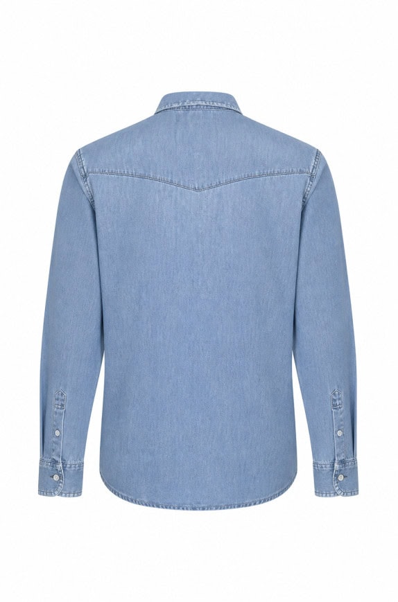 OLD NAVY ΠΟΥΚΑΜΙΣΟ DENIM CASUAL WASHED ΜΠΛΕ ΑΝΤΡΙΚΟ PRE OWNED L