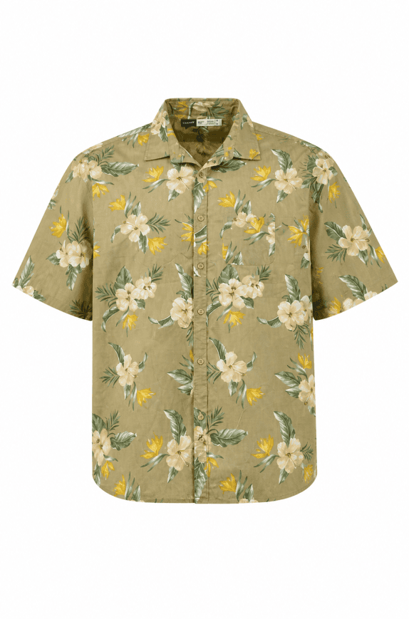 OLD NAVY SHIRT FLORAL BEIGE MENS PRE OWNED XXL