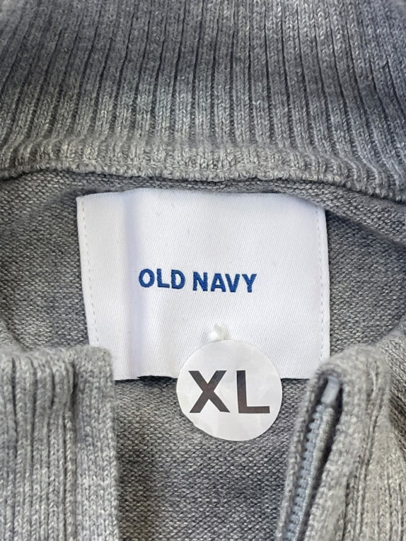 OLD NAVY HALF ZIP SWEATER MINIMAL GREY MENS PRE OWNED XL