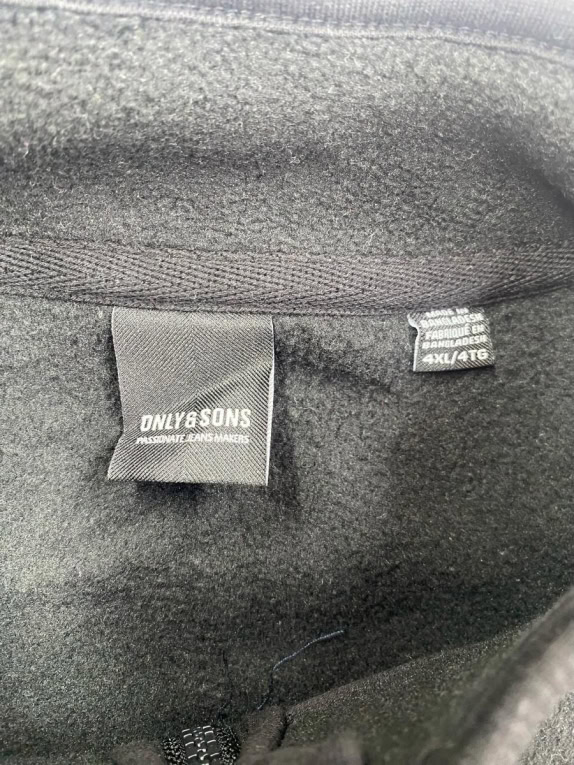 ONLY & SONS ΦΛΙΣ ΖΑΚΕΤΑ ΜΕ ΜΙΣΟ ΦΕΡΜΟΥΑΡ CASUAL ΜΑΥΡΟ ΑΝΔΡΙΚΟ 4XL