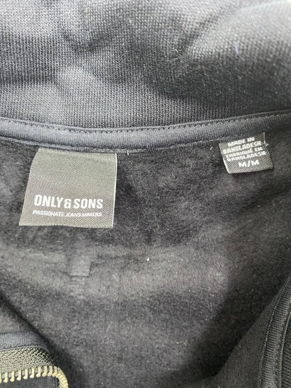 Only & Sons Φούτερ Polo Half-Zip CASUAL Μαύρο Ανδρικό M