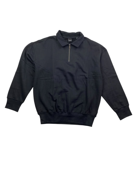 Only & Sons Φούτερ Polo Half-Zip CASUAL Μαύρο Ανδρικό M