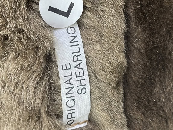 ORIGINALE SHEARLING ΜΠΟΥΦΑΝ ΜΠΕΖ ΑΝΤΡΙΚΟ PRE OWNED L