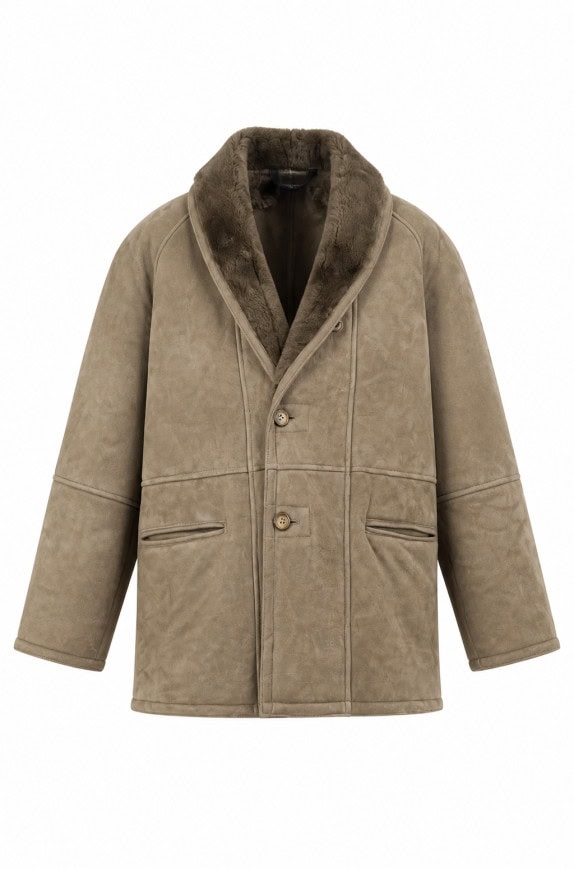 ORIGINALE SHEARLING ΜΠΟΥΦΑΝ ΜΠΕΖ ΑΝΤΡΙΚΟ PRE OWNED L