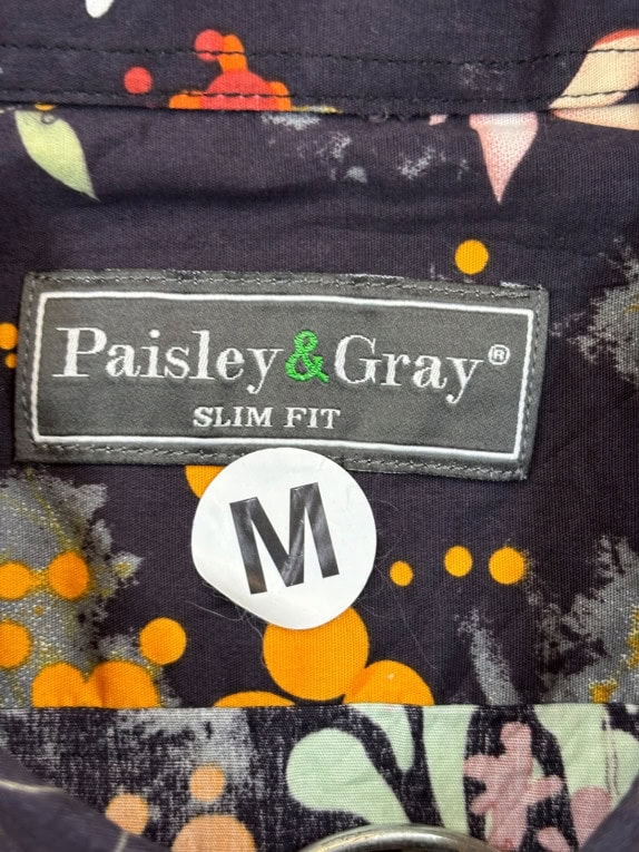 PAISLEY G RAY SHIRT FLORAL BLACK WOMANS PRE OWNED M