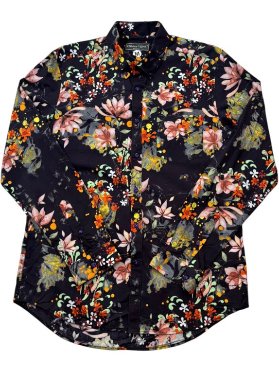 PAISLEY G RAY SHIRT FLORAL BLACK WOMANS PRE OWNED M