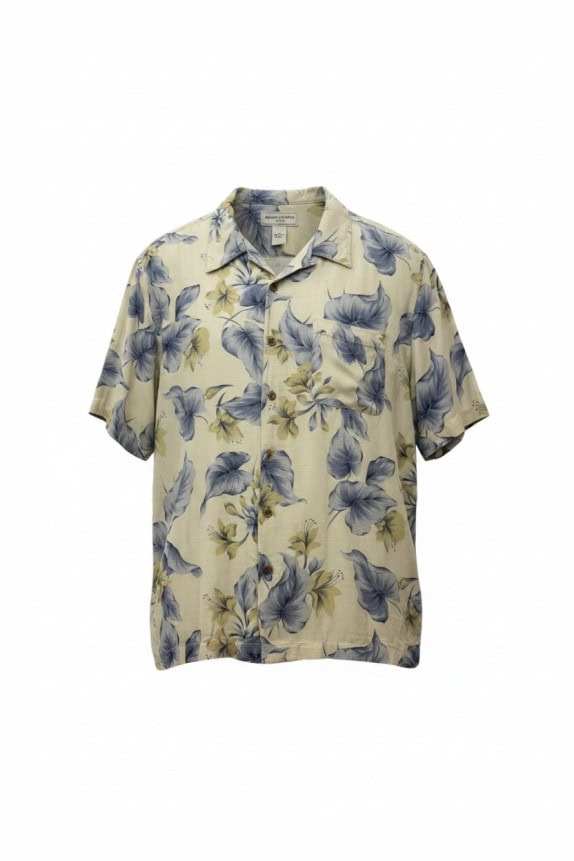 PARADISE COLLECTION SHIRT FLORAL BEIGE MEN PRE OWNED L