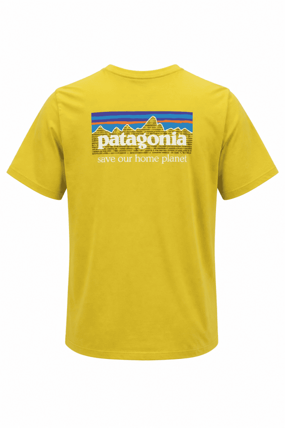 PATAGONIA GRAPHIC TEE STREETWEAR YELLOW MEN PRE OWNED L