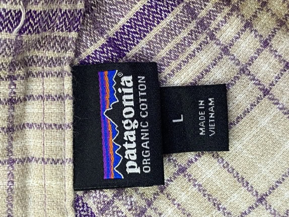 PATAGONIA SHIRT VINTAGE PLAID PURPLE WOMEN PRE OWNED L