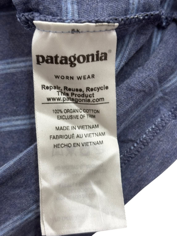 PATAGONIA Striped Pocket T-shirt Blue Unisex M