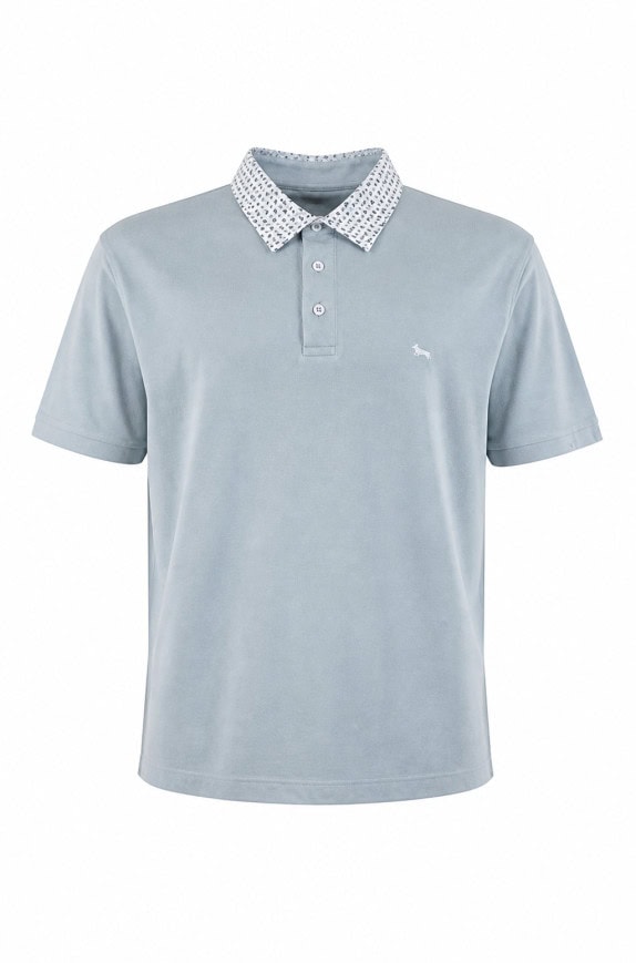 HARMONT&BLAINE  POLO SHIRT MINIMAL ΜΠΛΕ ΑΝΤΡΙΚΟ PRE OWNED XL