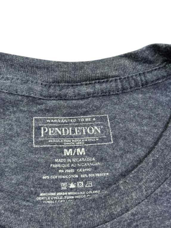 PENDLETON T-SHIRT SPELLOUT LOGO BLUE UNISEX M