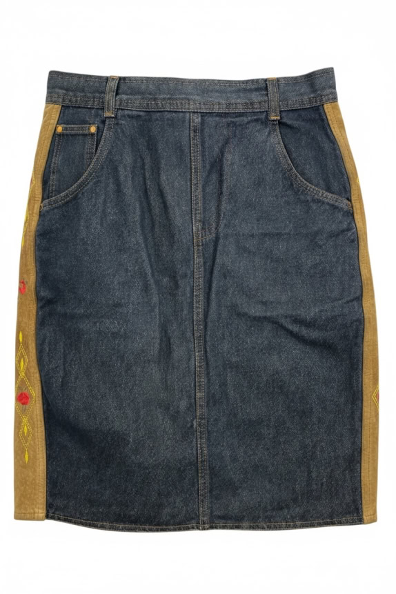 PENNYBLACK JEANS SKIRT 90s DENIM WITH EMBROIDERED DETAILS BLUE WOMEN'S M