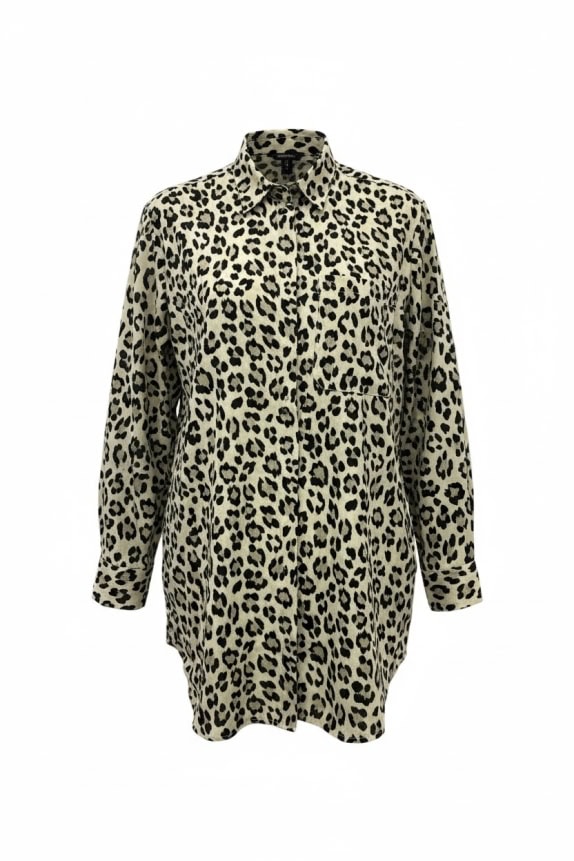 PIAZZA ITALIA Πουκάμισο Animal Print Leopard Μπεζ/Μαύρο Γυναικείο M