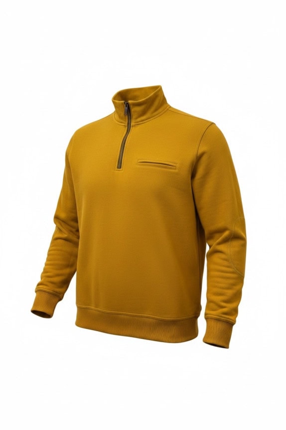 PIERRE CARDIN FELPA HALF ZIP MINIMAL SENAPE UOMO PRE OWNED M
