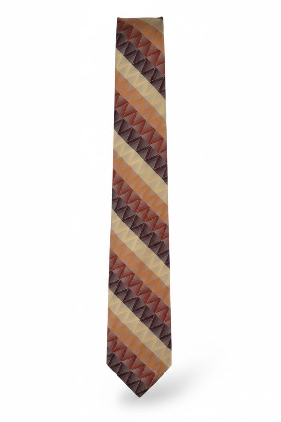 PIERRE CARDIN ΓΡΑΒΑΤΑ RETRO GEOMETRIC ΚΑΦΕ ΜΠΕΖ ΑΝΤΡΙΚΟ PRE OWNED