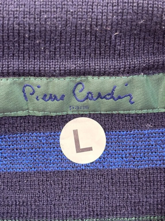 PIERRE CARDIN POLO IN MAGLIA VINTAGE NAVY UOMO PRE OWNED L