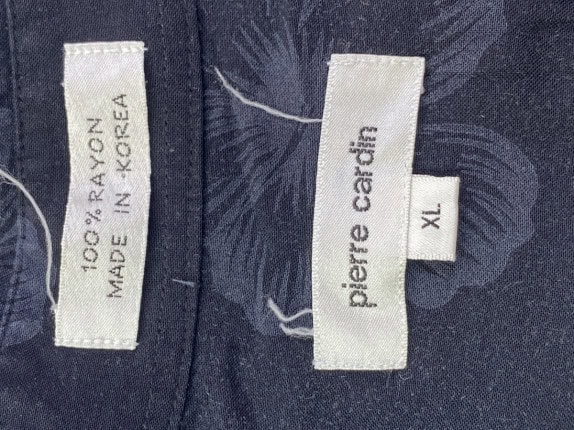 PIERRE CARDIN ΠΟΥΚΑΜΙΣΟ HAWAIIAN NAVY ΚΑΙ ΚΡΕΜ ΑΝΤΡΙΚΟ PRE OWNED XL