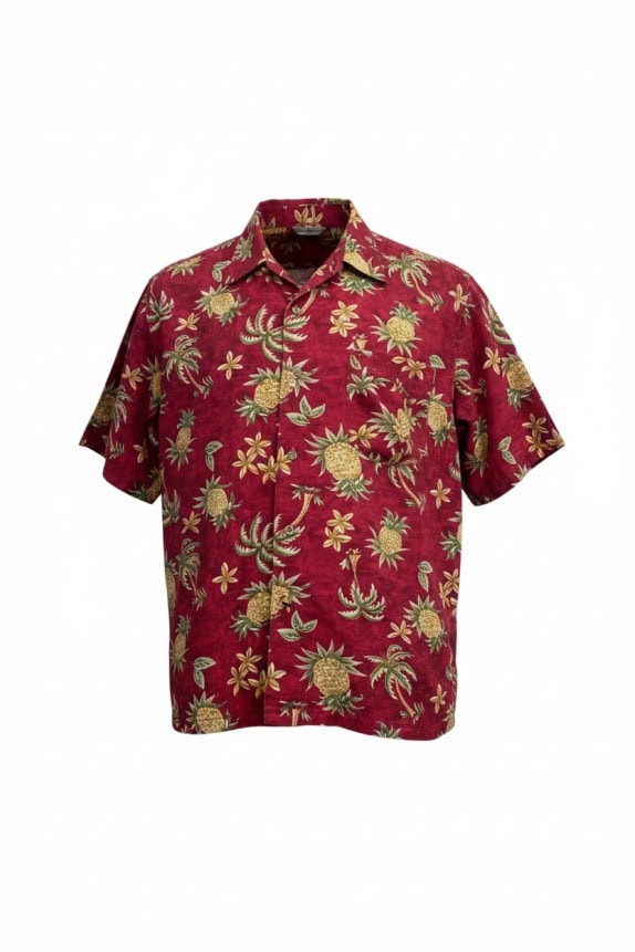 PIERRE CARDIN ΠΟΥΚΑΜΙΣΟ HAWAIIAN RETRO ΚΟΚΚΙΝΟ ΑΝΤΡΙΚΟ PRE OWNED L