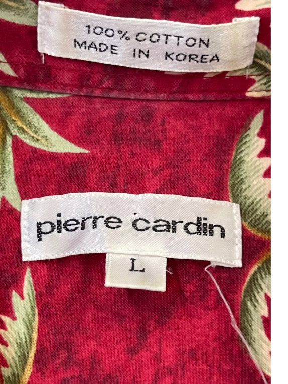 PIERRE CARDIN ΠΟΥΚΑΜΙΣΟ HAWAIIAN RETRO ΚΟΚΚΙΝΟ ΑΝΤΡΙΚΟ PRE OWNED L