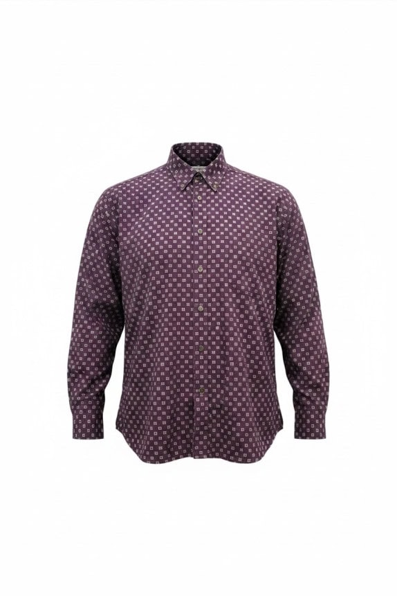 PIERRE CARDIN CAMICIA CLASSICA VIOLA UOMO PRE OWNED L