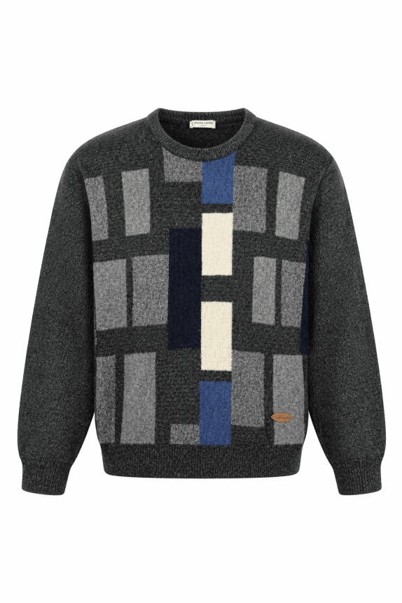 1990S PIERRE CARDIN ΠΟΥΛΟΒΕΡ VINTAGE ΓΚΡΙ ΑΝΤΡΙΚΟ PRE OWNED XXL