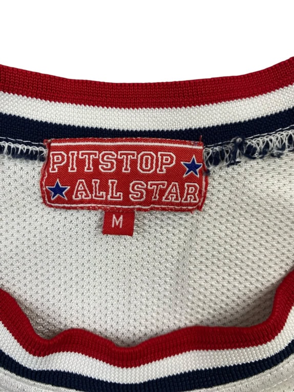 Pit Stop All Star Jersey Tank Top Αθλητικό Mesh Logo Λευκό Ανδρικό M