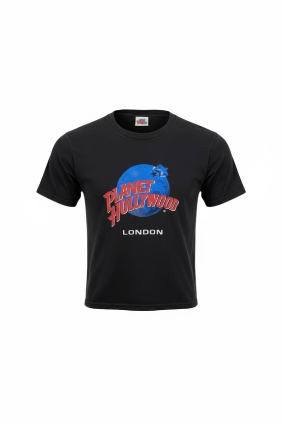 PLANET HOLLYWOOD Vintage T-shirt "London" Graphic Black Unisex Small