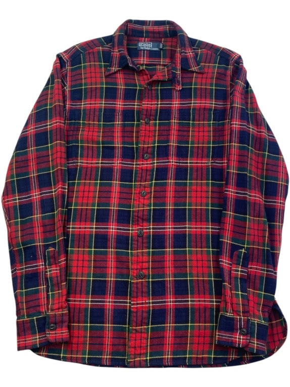 POLO BY RALPH LAUREN FLANNEL ΠΟΥΚΑΜΙΣΟ CLASSIC ΚΟΚΚΙΝΟ ΚΑΡΟ ΑΝΤΡΙΚΟ PRE OWNED S
