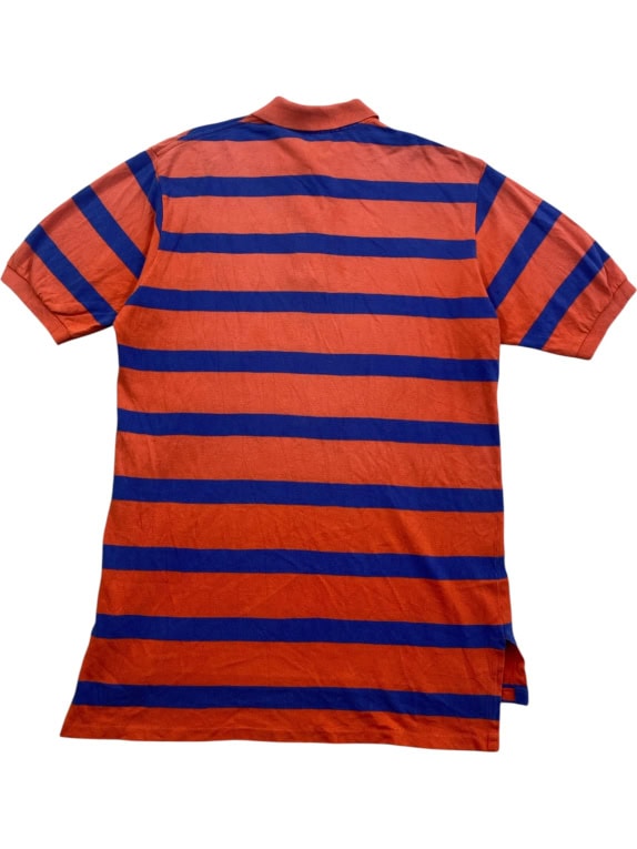 POLO BY RALPH LAUREN ΜΠΛΟΥΖΑ POLO VINTAGE ΜΕ ΡΙΓΕΣ ΚΑΙ ΚΕΝΤΗΜΕΝΟ ΛΟΓΟΤΥΠΟ ΠΟΡΤΟΚΑΛΙ-ΜΠΛΕ UNISEX M