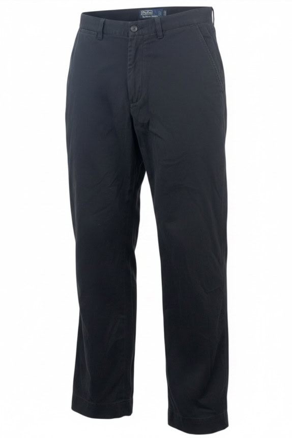 POLO BY RALPH LAUREN CHINO PANTS CLASSIC BLACK MENS PRE OWNED S