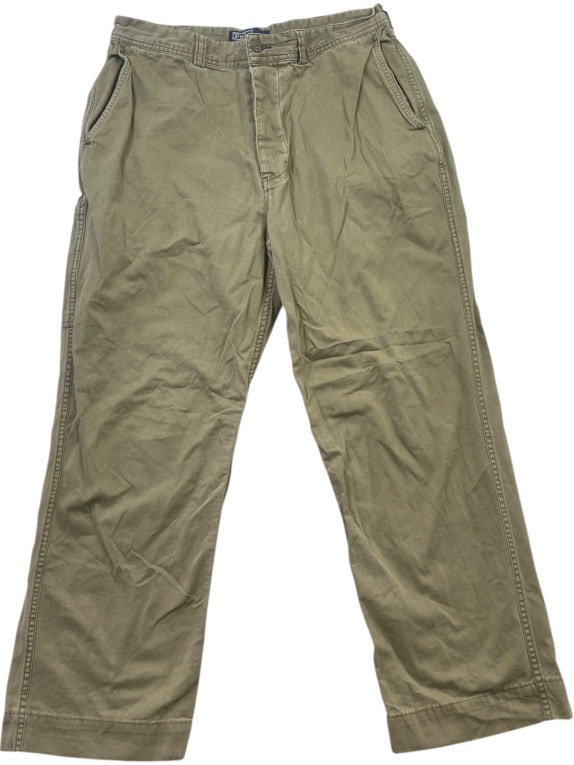 POLO BY RALPH LAUREN PANTALONI CHINO UTILITY OLIVA UOMO PRE OWNED M