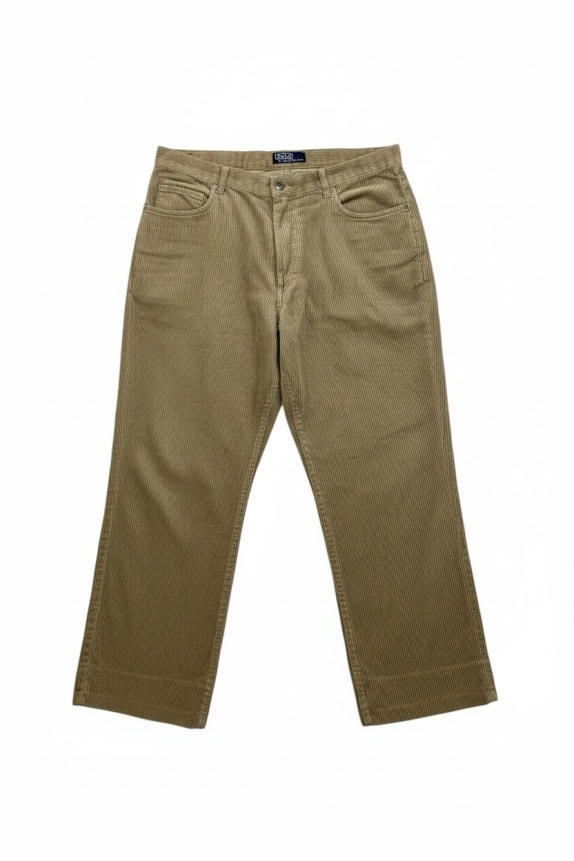 POLO BY RALPH LAUREN PANTALONI IN VELLUTO A COSTE VINTAGE CLASSIC BEIGE DA UOMO MEDIUM