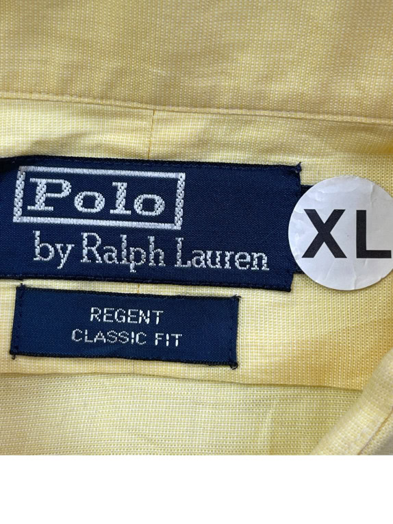 POLO BY RALPH LAUREN CAMICIA BUTTON DOWN CLASSICA GIALLO CHIARO UOMO PRE OWNED XL