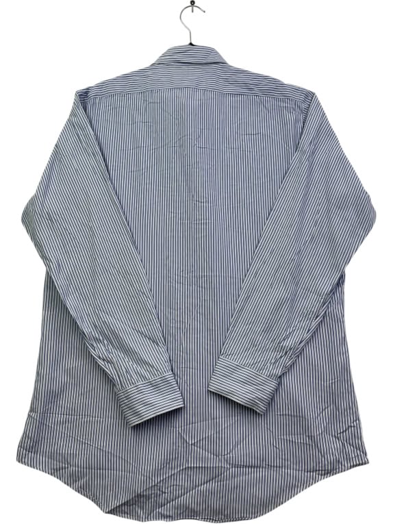 POLO BY RALPH LAUREN ΠΟΥΚΑΜΙΣΟ ΡΙΓΕ VINTAGE ΜΠΛΕ/ΛΕΥΚΟ UNISEX L preowned