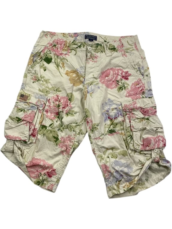 POLO JEANS COMPANY VINTAGE ΒΕΡΜΟΥΔΑ CARGO ΜΕ ΦΛΟΡΑΛ ΜΟΤΙΒΟ ΜΠΕΖ ΑΝΔΡΙΚΗ S
