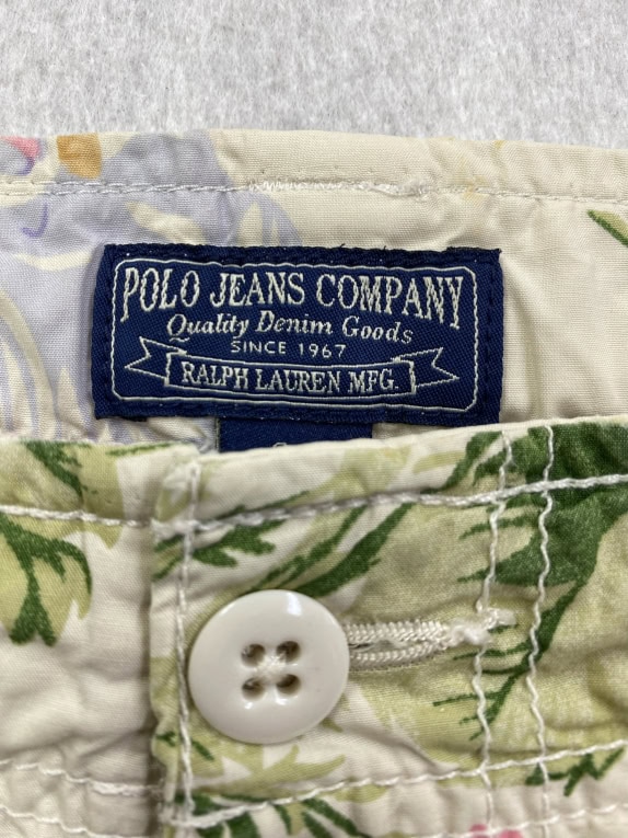 POLO JEANS COMPANY VINTAGE ΒΕΡΜΟΥΔΑ CARGO ΜΕ ΦΛΟΡΑΛ ΜΟΤΙΒΟ ΜΠΕΖ ΑΝΔΡΙΚΗ S